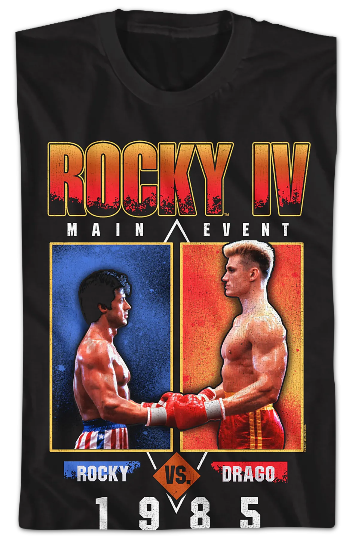 1985 Main Event Rocky vs Drago Rocky IV T-Shirt