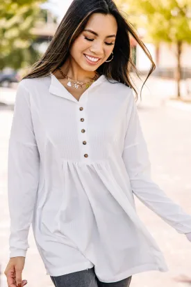 All Together Ivory White Henley Top