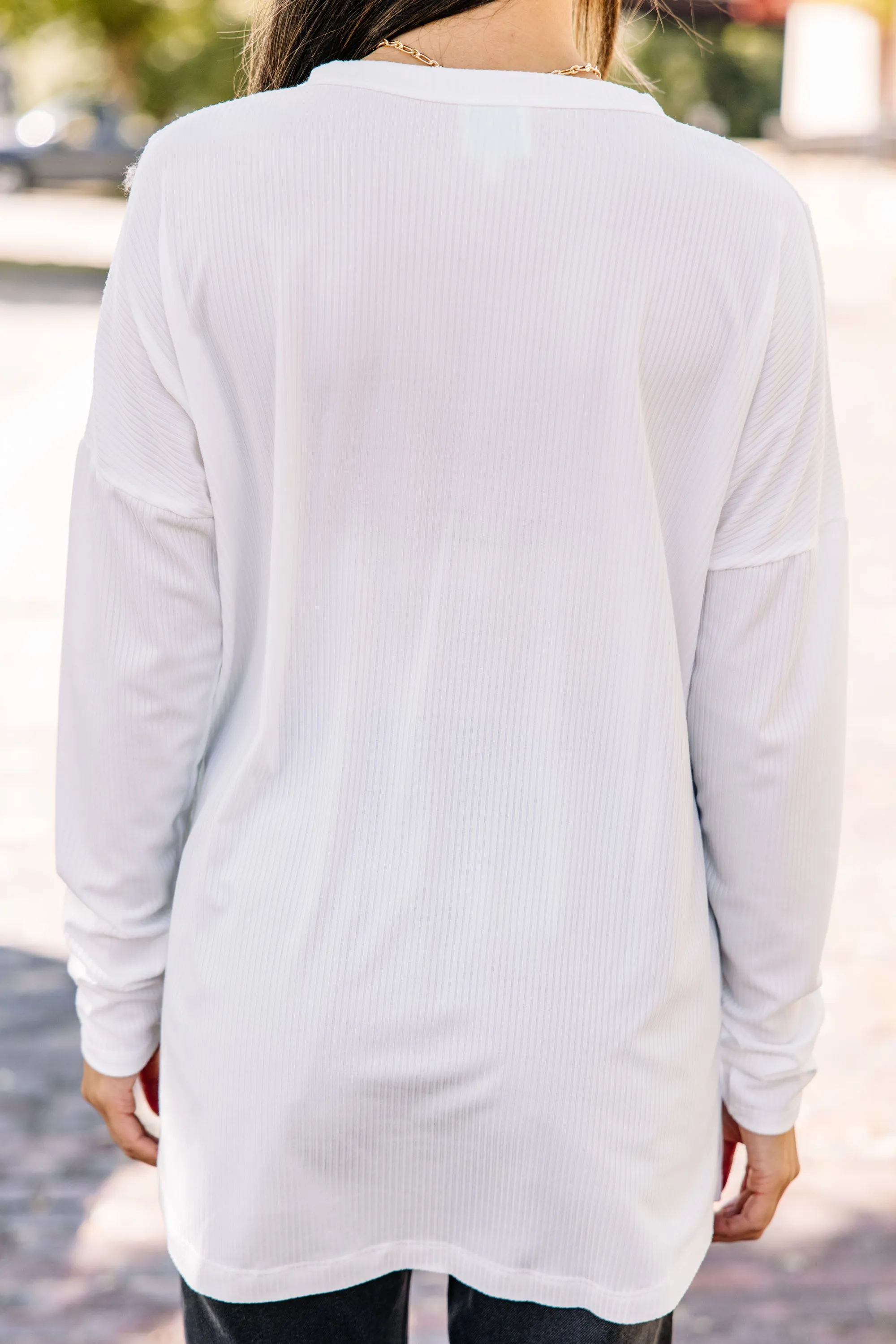 All Together Ivory White Henley Top
