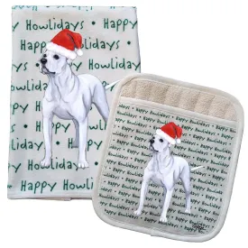 American Bulldog Kitchen Towel & Pocket Mitt Set