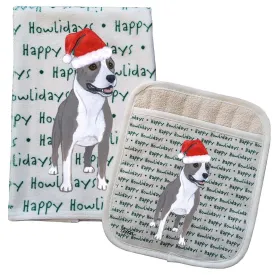 American Staffordshire Kitchen Towel & Pocket Mitt Set