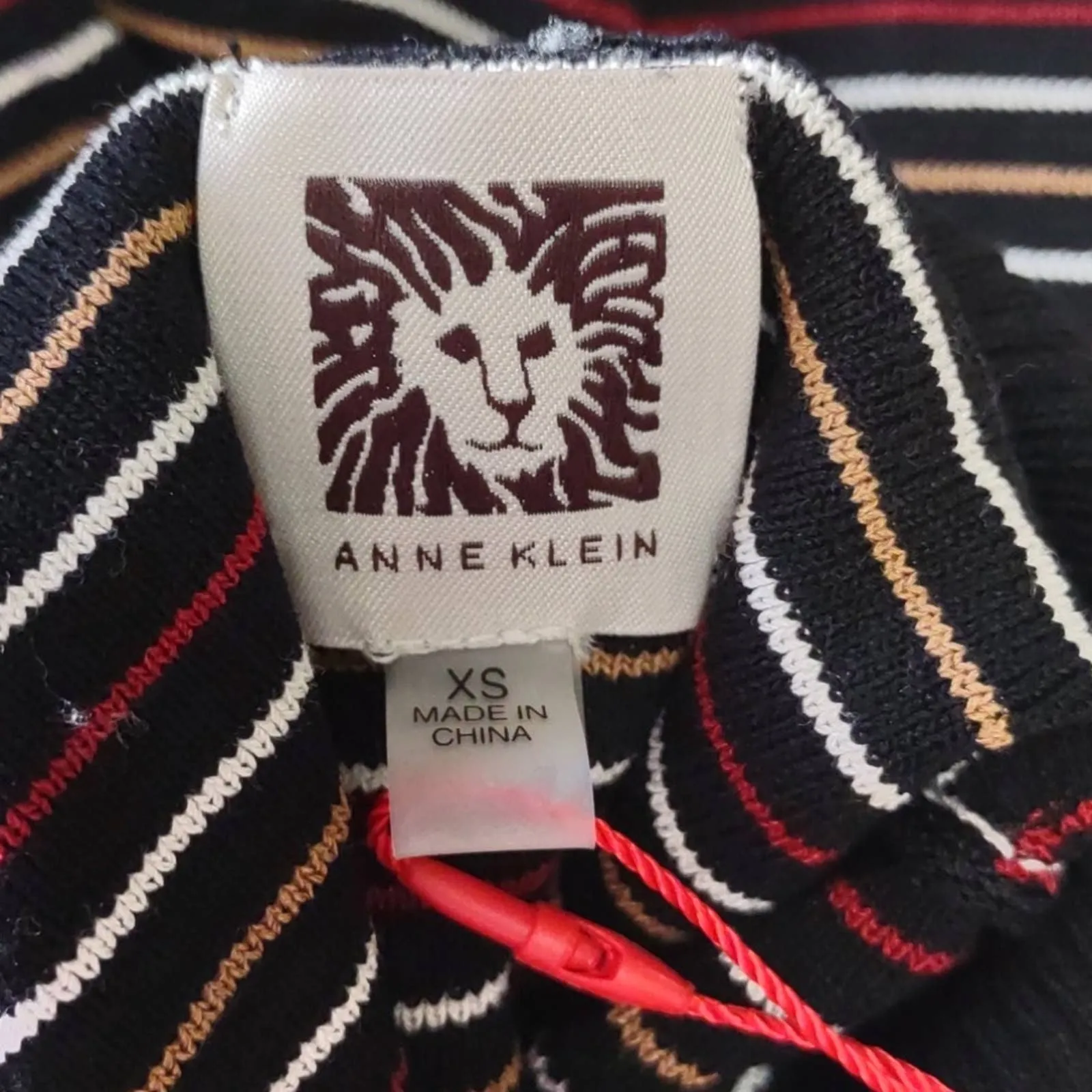 Anne Klein Striped Half Sleeve Sweater Top XS
