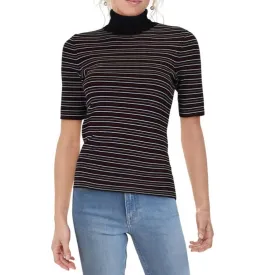 Anne Klein Striped Half Sleeve Sweater Top XS