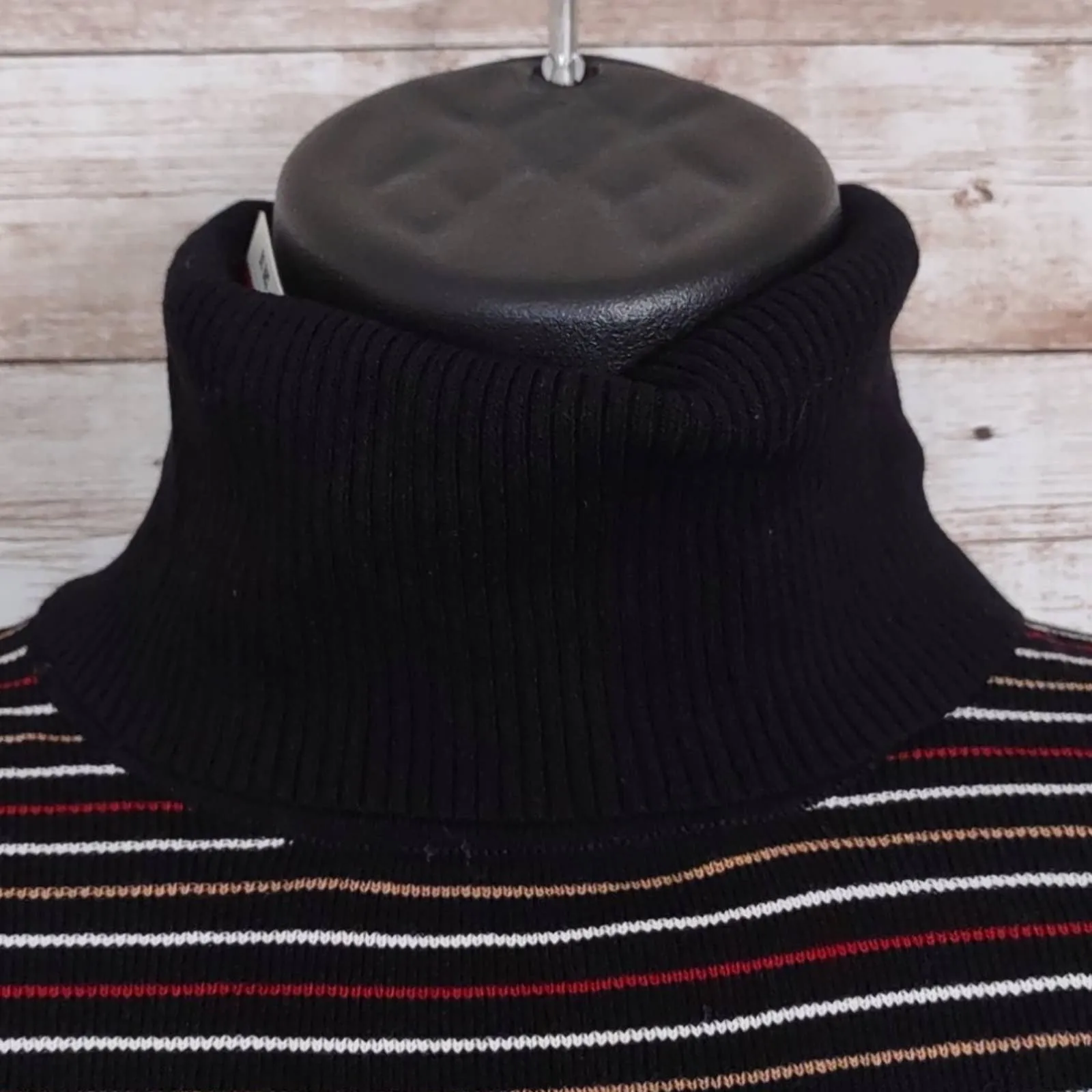 Anne Klein Striped Half Sleeve Sweater Top XS