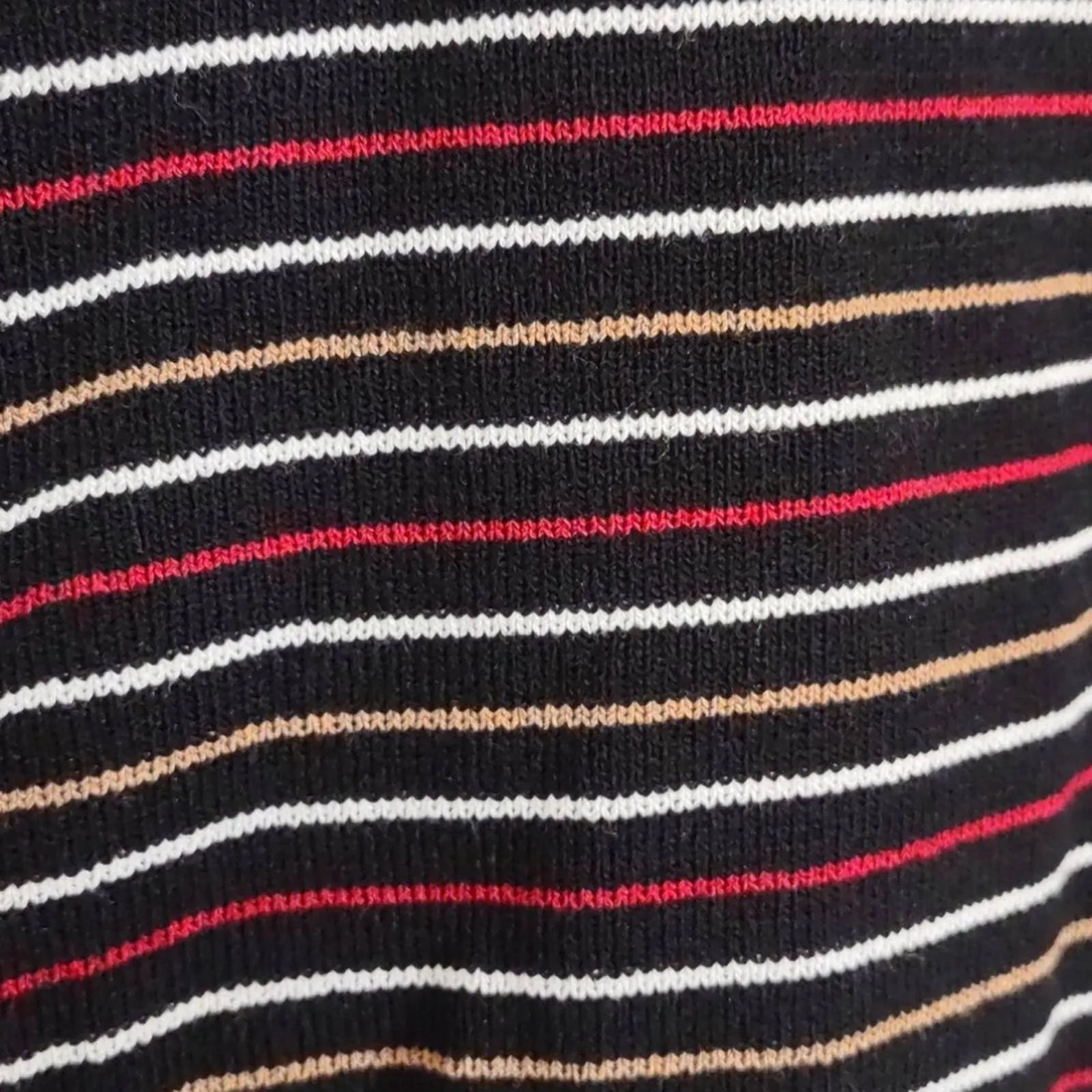 Anne Klein Striped Half Sleeve Sweater Top XS