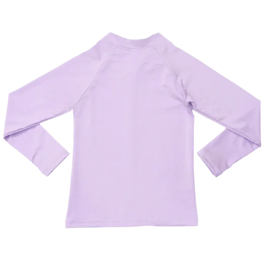 Aqua Blu Junior Long Sleeve Rash Vest AG2256SS - Stepping Stones Lilac
