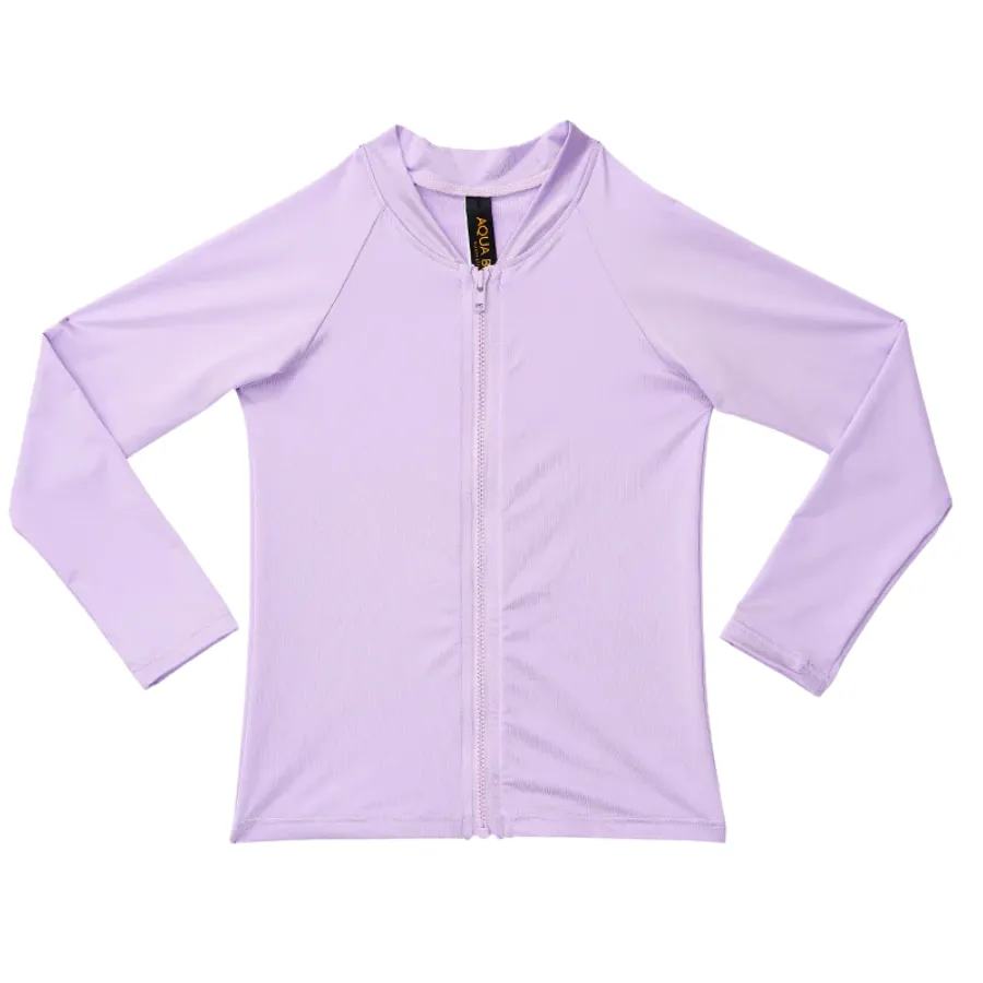 Aqua Blu Junior Long Sleeve Rash Vest AG2256SS - Stepping Stones Lilac