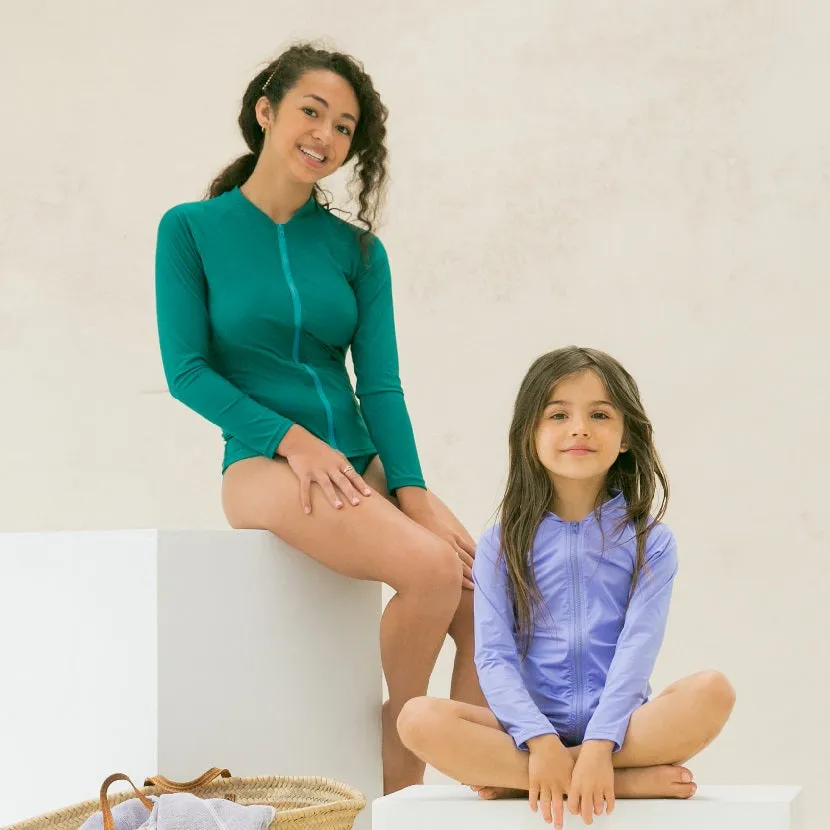 Aqua Blu Pre-Teens Long Sleeve Rash Vest AG2181SS - Stepping Stones Jade
