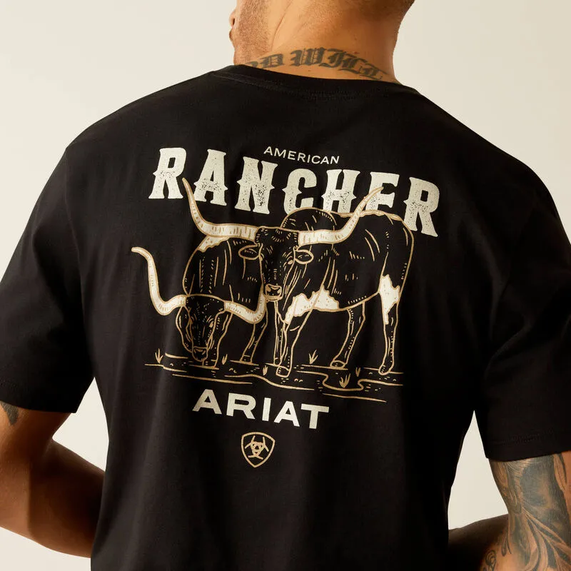 Ariat Men's Black American Rancher Short Sleeve Tee 10052018