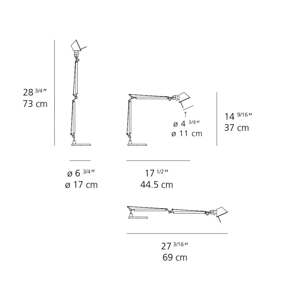 Artemide Tolomeo Micro table lamp LED 3000K with clamp
