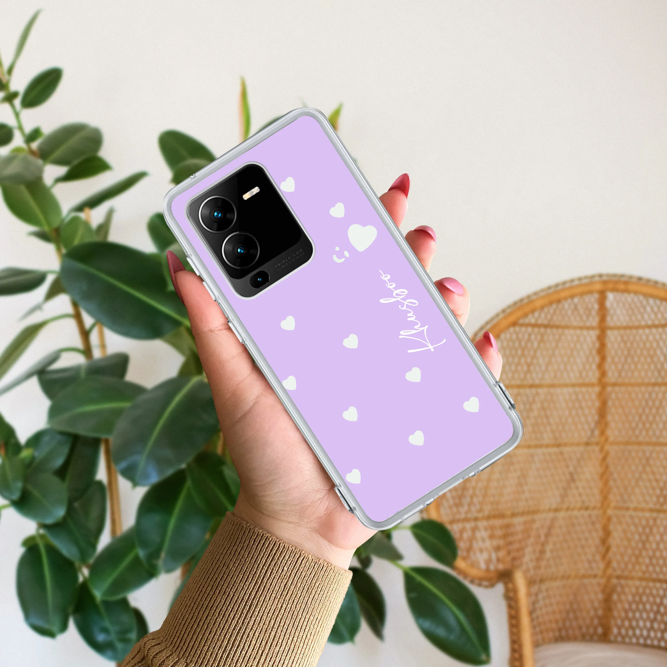 Be Loved Customize Transparent Silicon Case Purple For Vivo