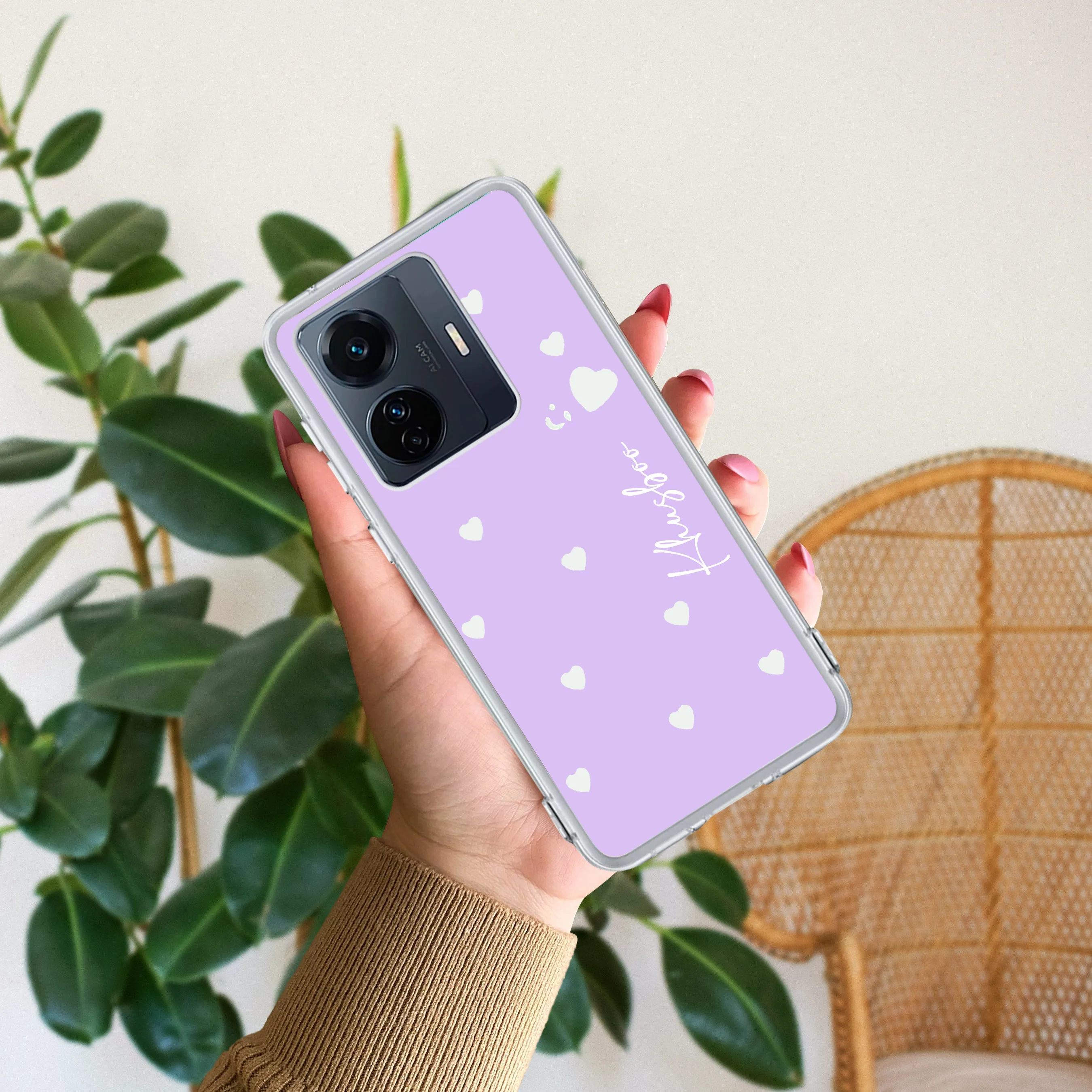 Be Loved Customize Transparent Silicon Case Purple For Vivo