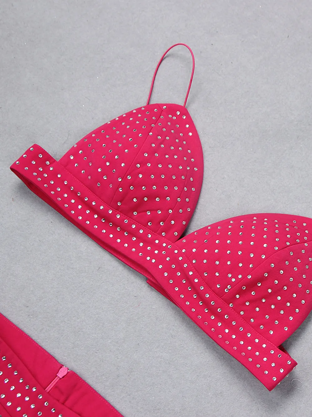 BIANELLE Blazer, Top & Pants Set in Fuchsia