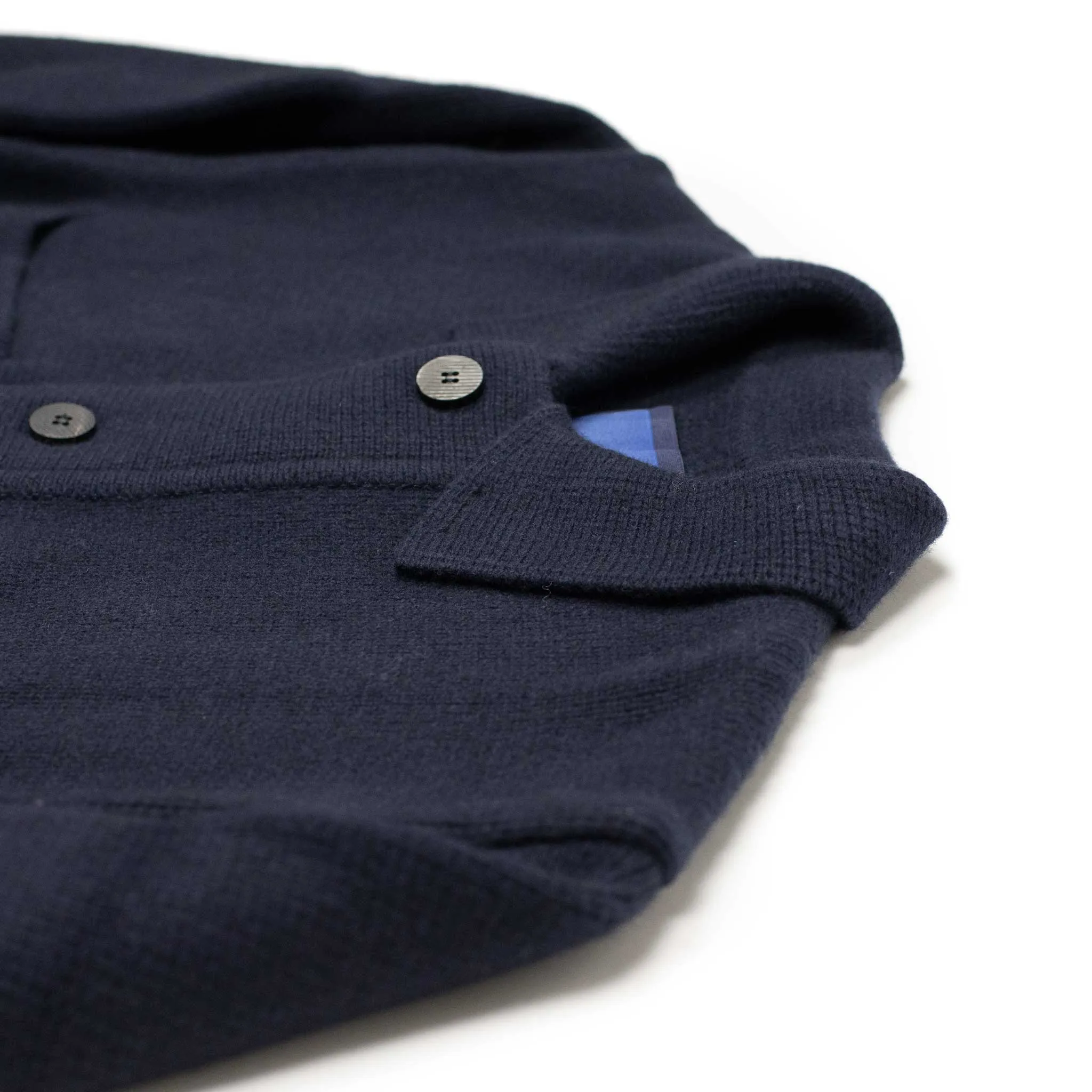 Big pocket cardigan in navy heavyweight wool