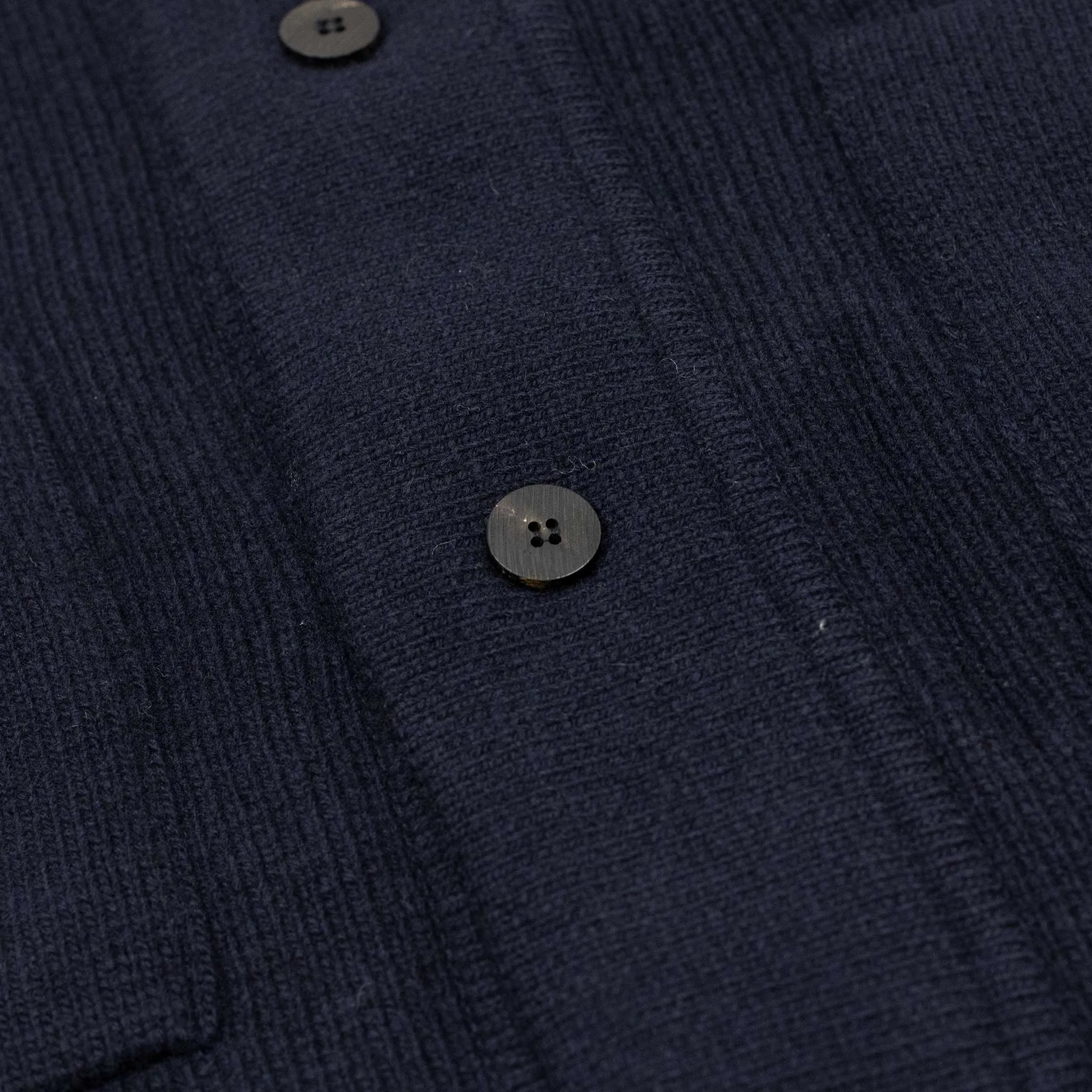 Big pocket cardigan in navy heavyweight wool