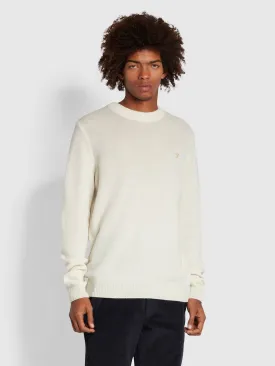 Birchall Crew Neck Lambswool Sweater In Ecru