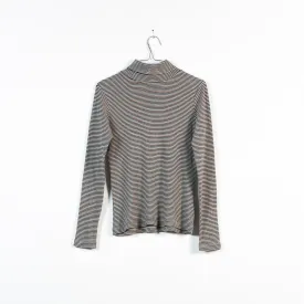 brown striped turtleneck