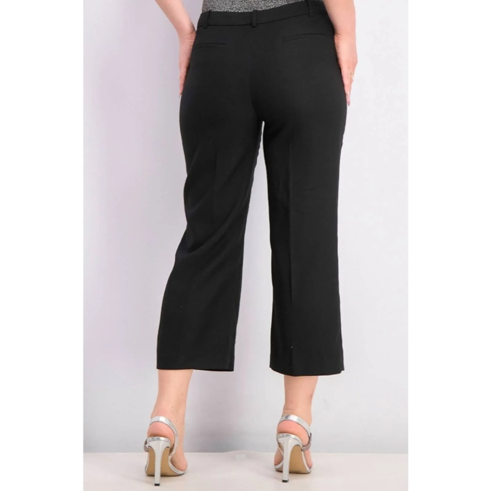 Calvin Klein Zipper Pocket Cropped Twill Pants Black
