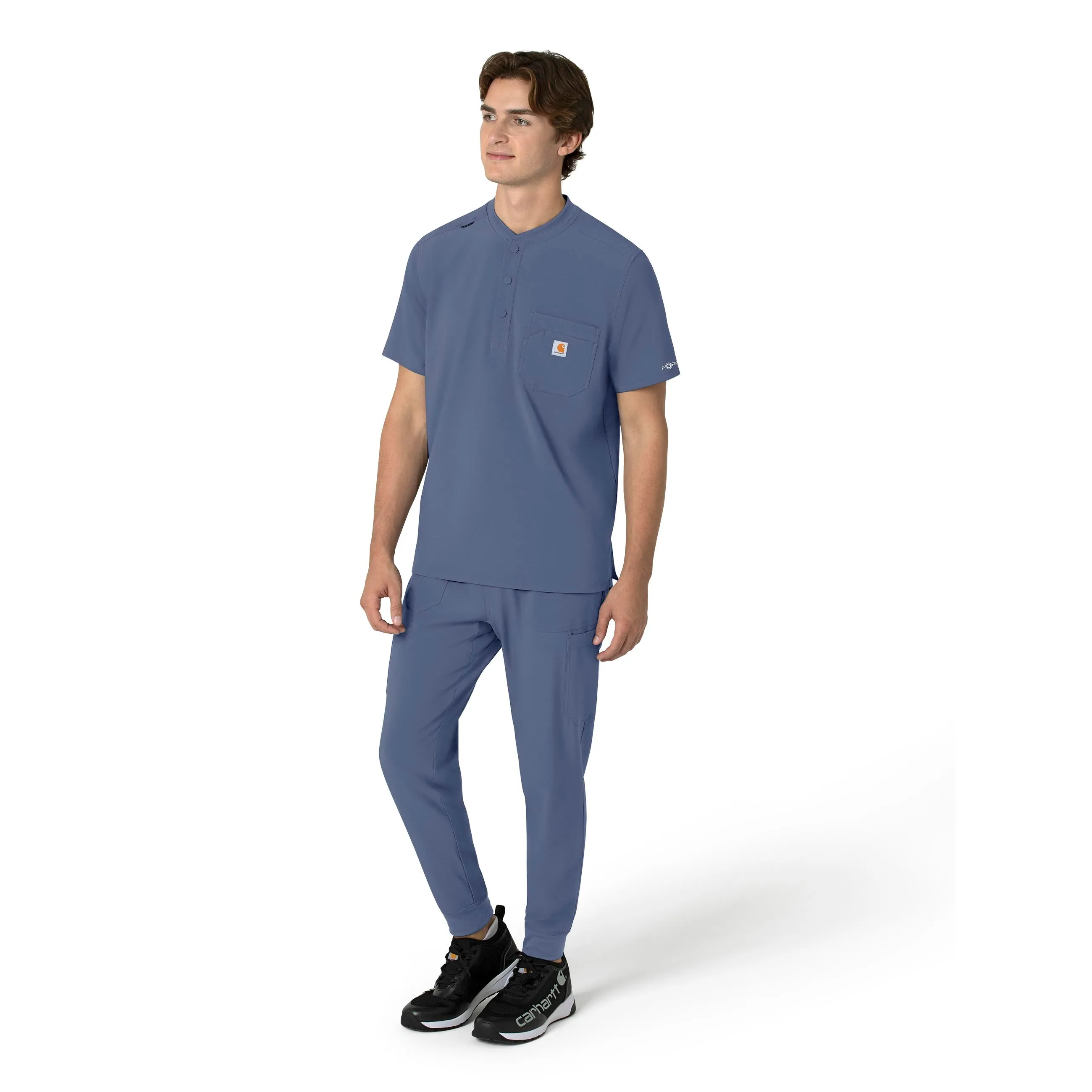 Carhartt Force Cross-Flex Men's Henley Scrub Top - Riverside
