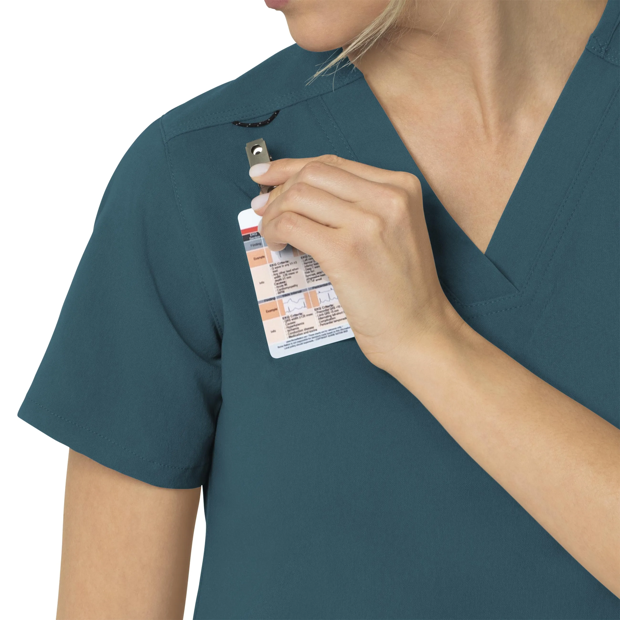Carhartt Rugged Flex Peak Women's 4-Pocket V-Neck Scrub Top - Caribbean Blue