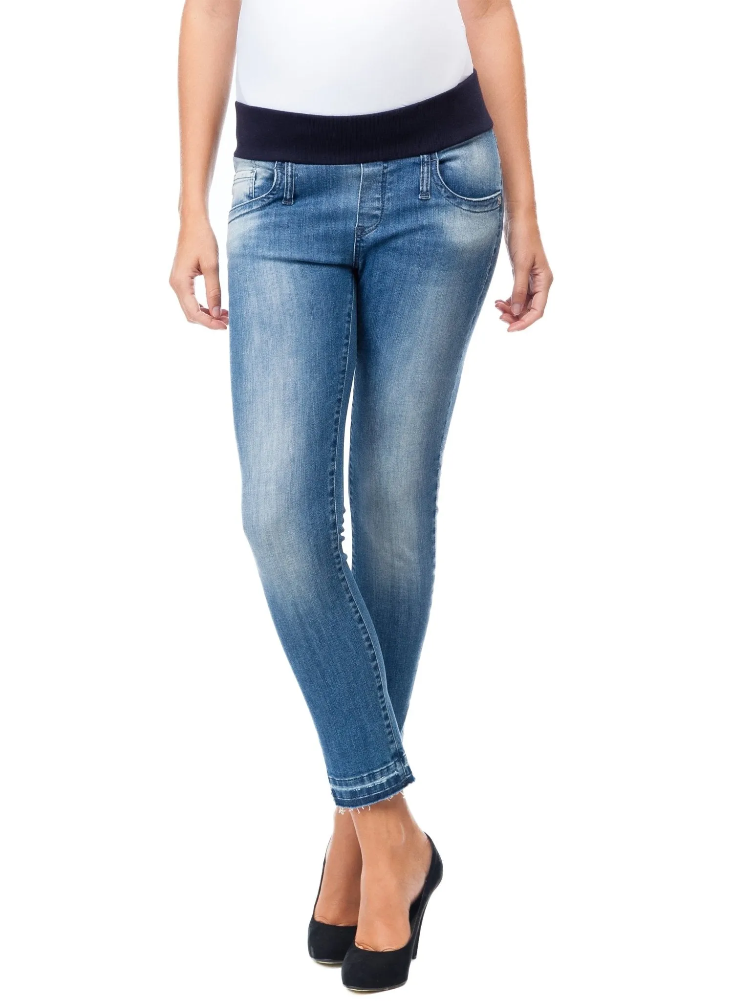 Cool Girl Skinny Cropped Maternity Jeans