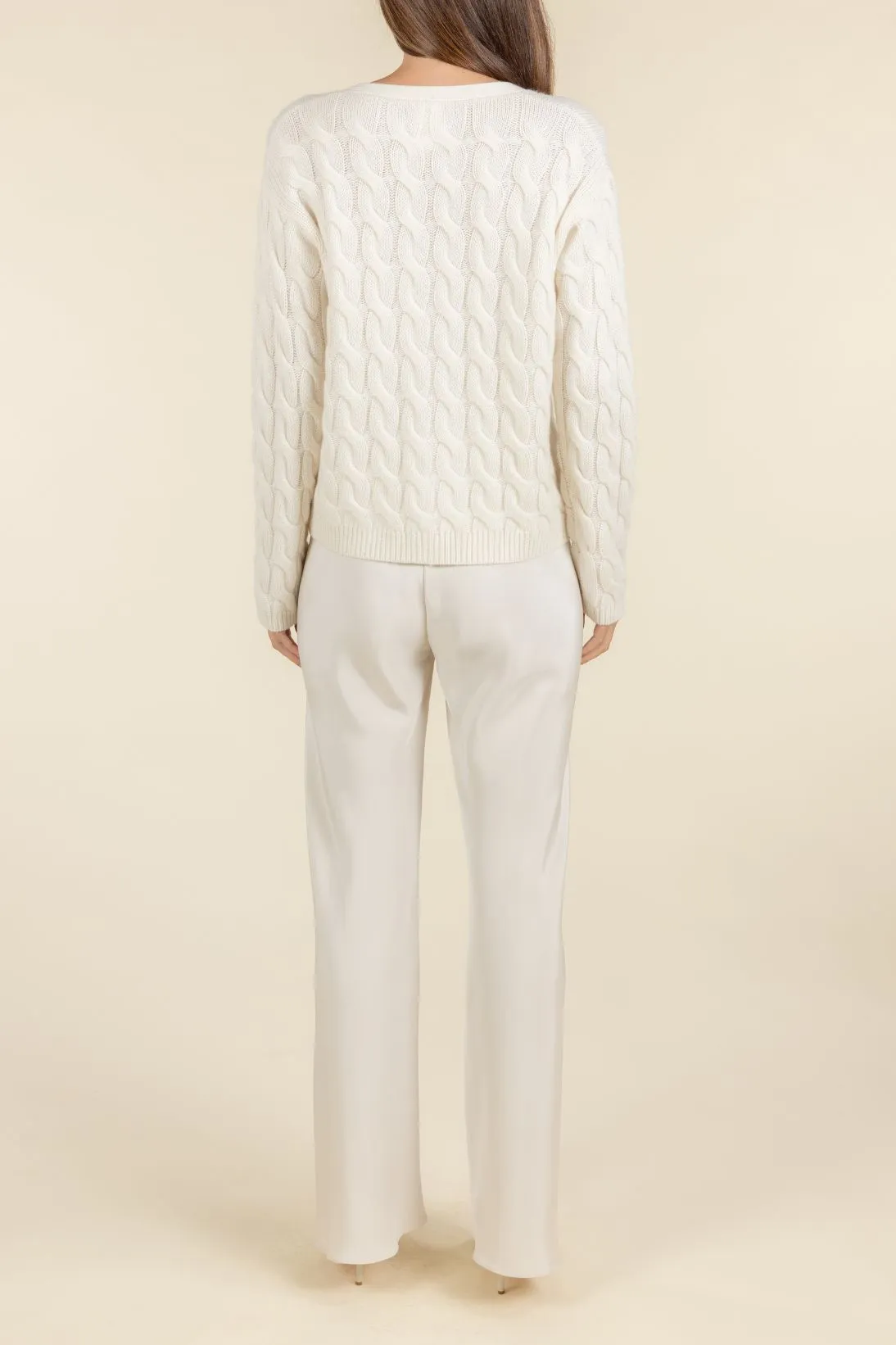 CROPPED CABLE CARDIGAN