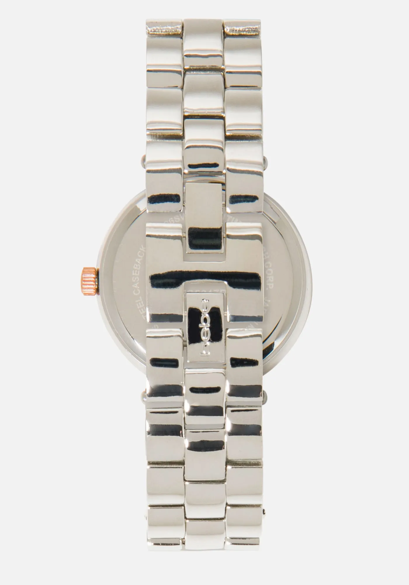 Crystal Bezel Two Tone Mesh Bracelet Watch
