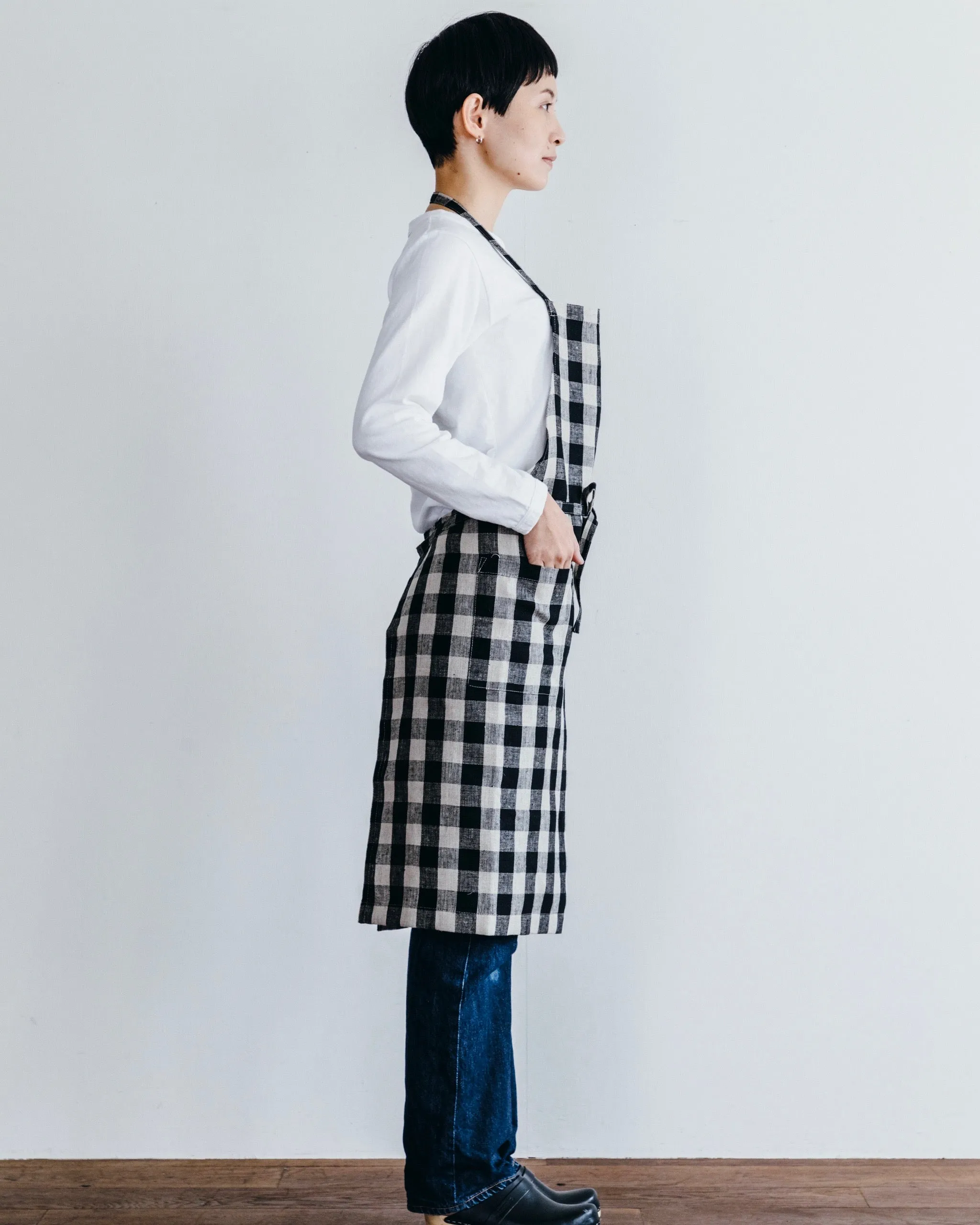 Daily Apron: Black Natural Check
