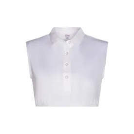 dickey cropped round collar - white