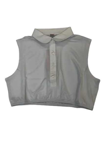 dickey cropped round collar - white