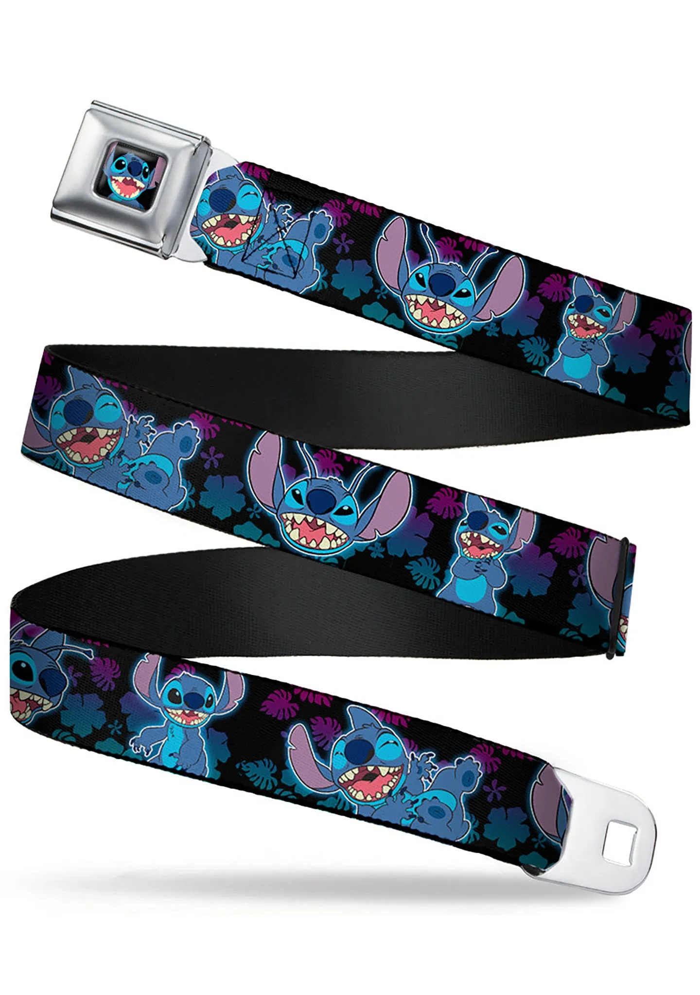 Disney Stitch Smiling Tropical Flora Seatbelt Belt