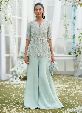 Ella Aqua Peplum With Dhakha Pants