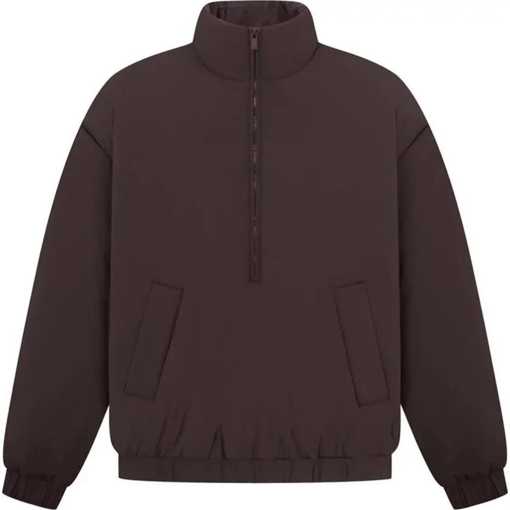 Fear Of God Essentials Half-Zip Nylon Puffer Jacket 'Plum'