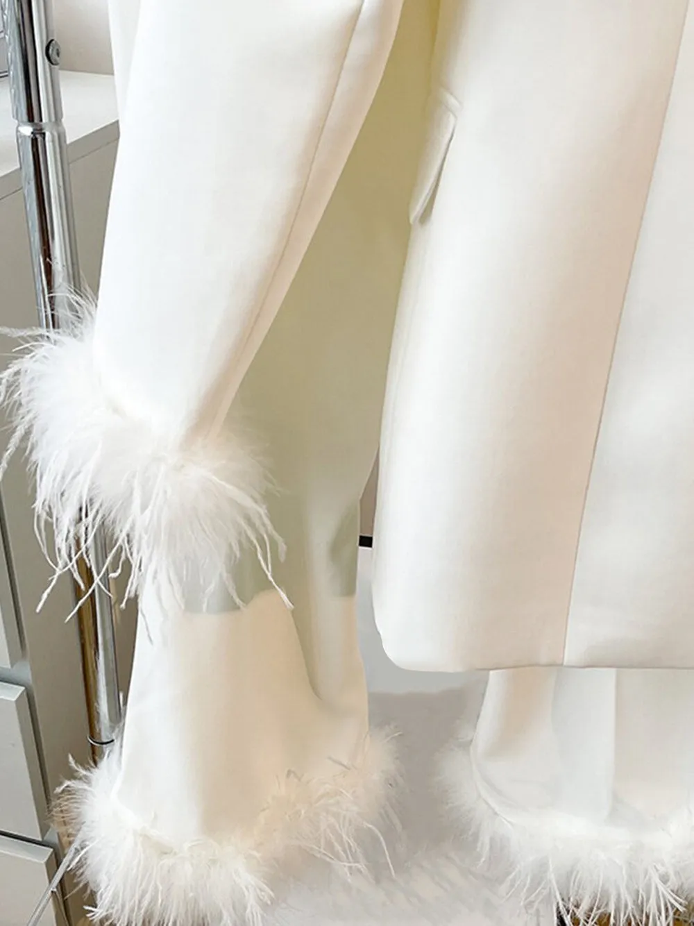 FERRA Blazer & Pants w Feathers Set