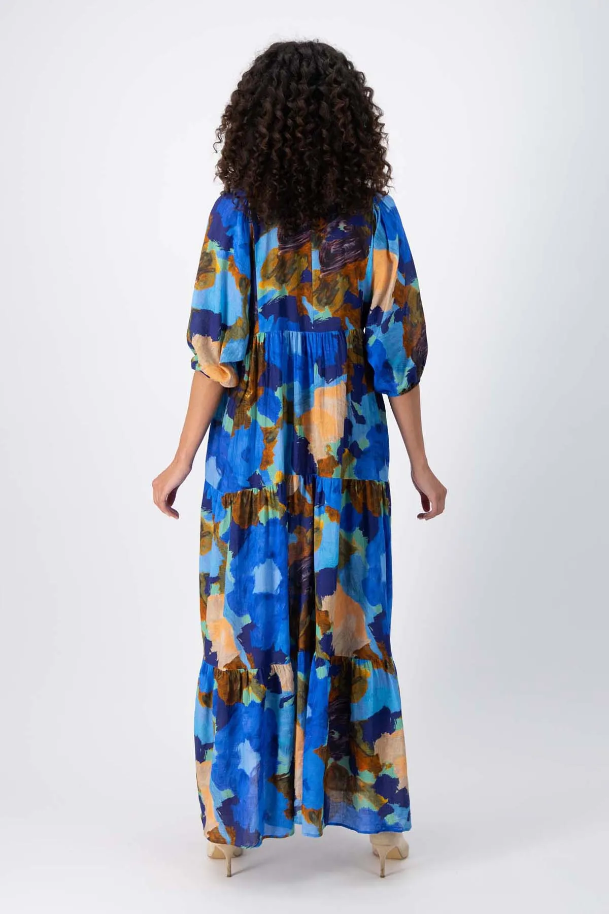 Fiorella Olivia Dress Ocean in Seersucker