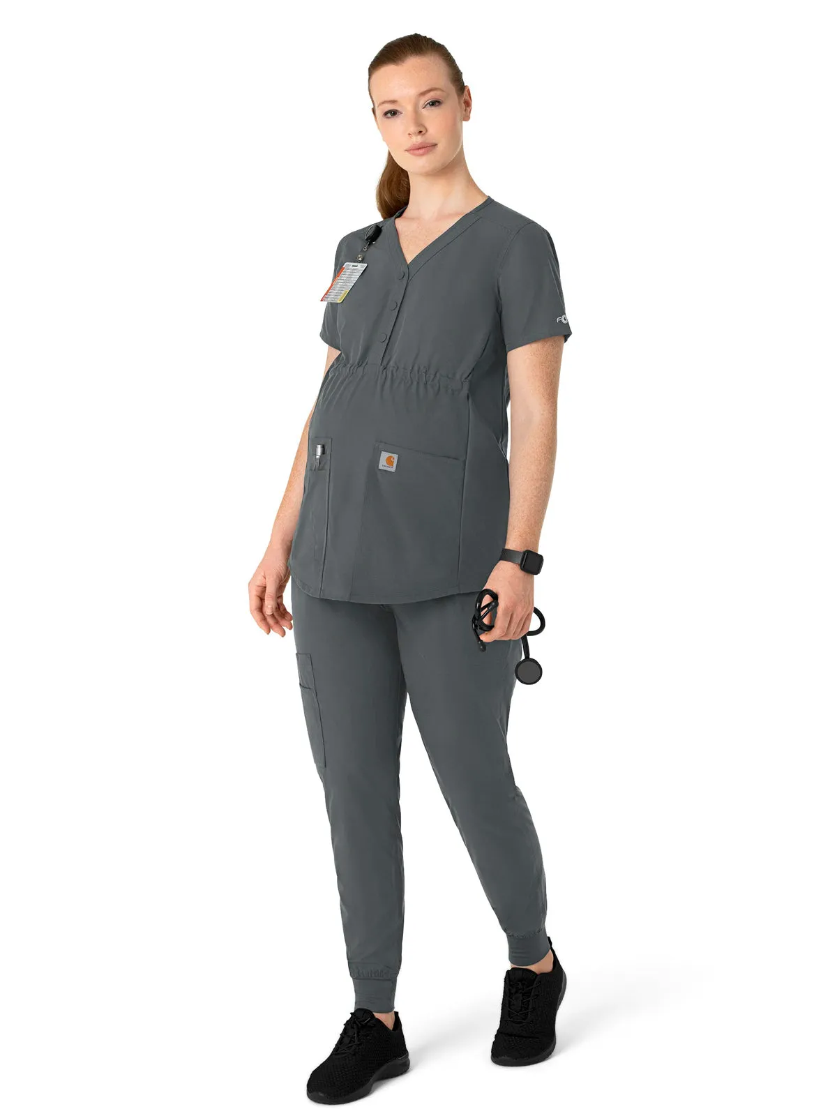 Force Essentials - Women's Henley Maternity Scrub Top