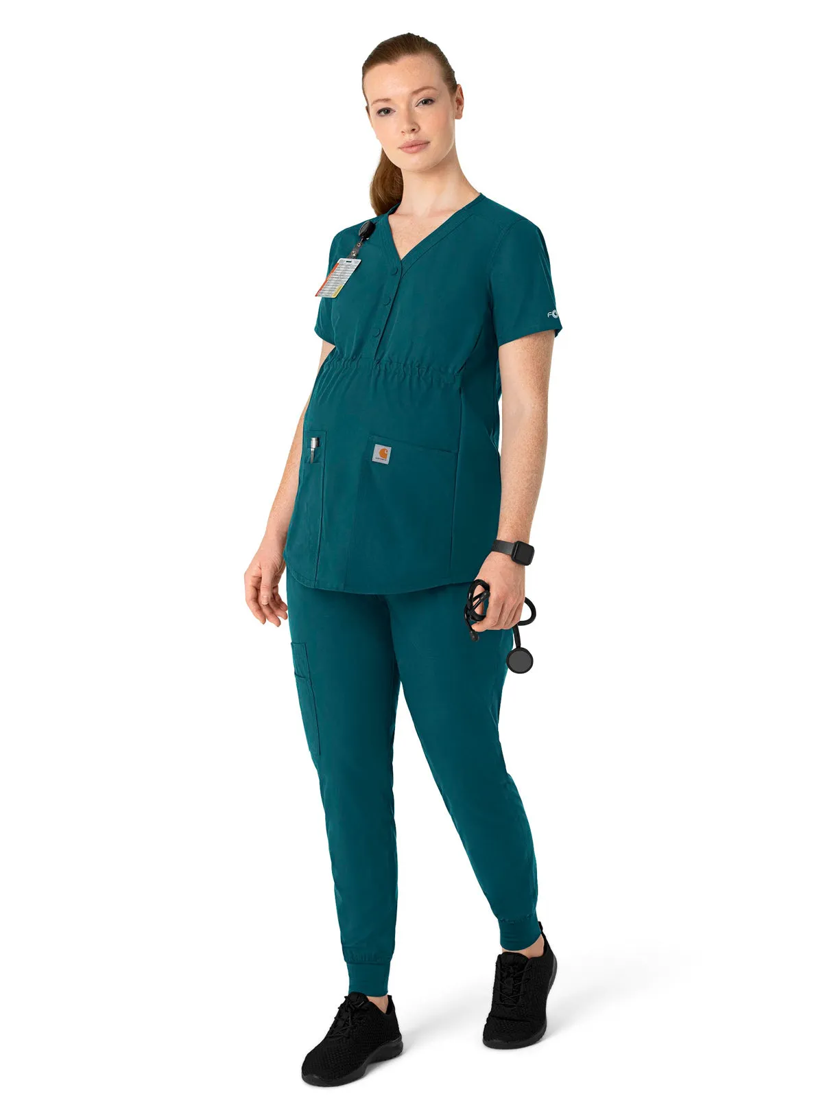 Force Essentials - Women's Henley Maternity Scrub Top