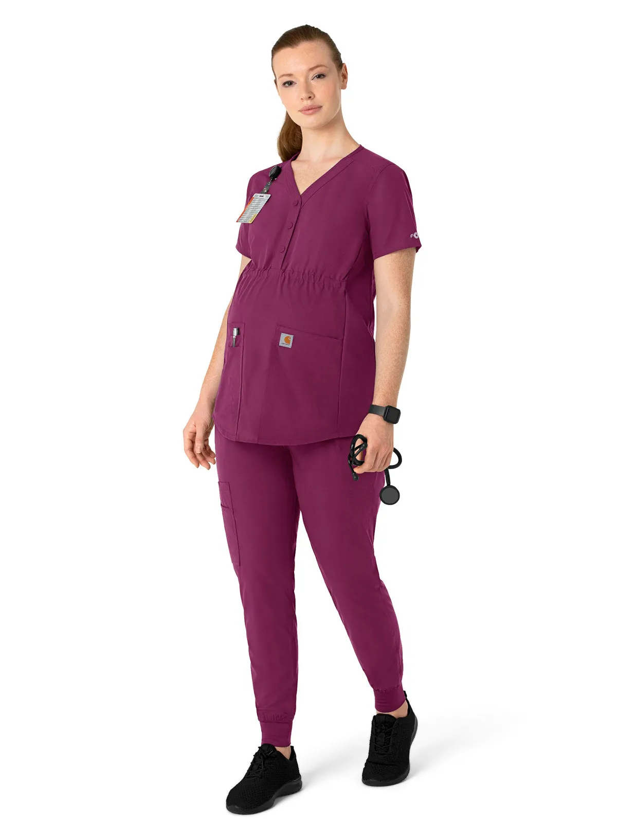Force Essentials - Women's Henley Maternity Scrub Top
