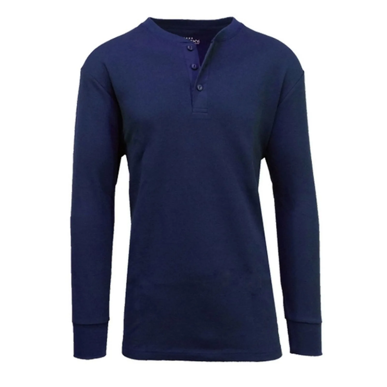 Galaxy by Harvic Waffle Knit Henley Shirt Navy XL