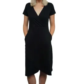 Grace Faux Wrap Dress with Pockets
