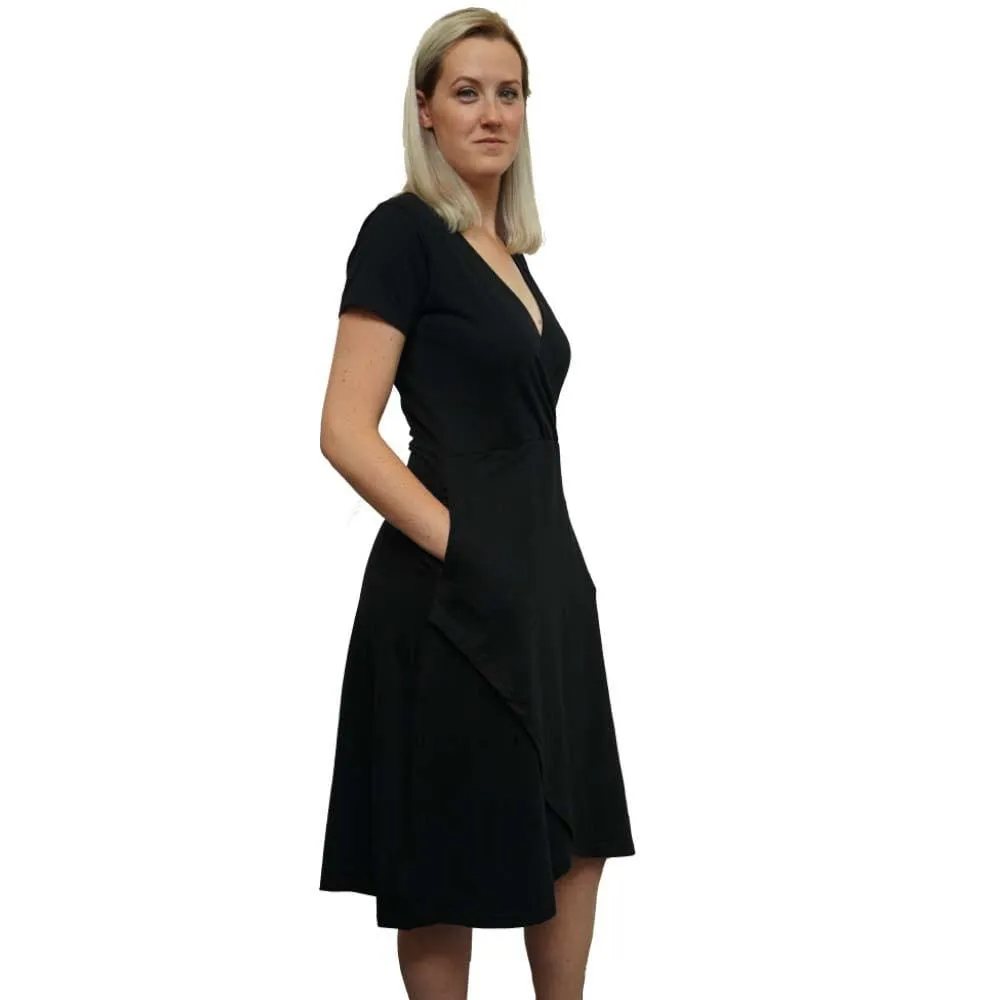 Grace Faux Wrap Dress with Pockets