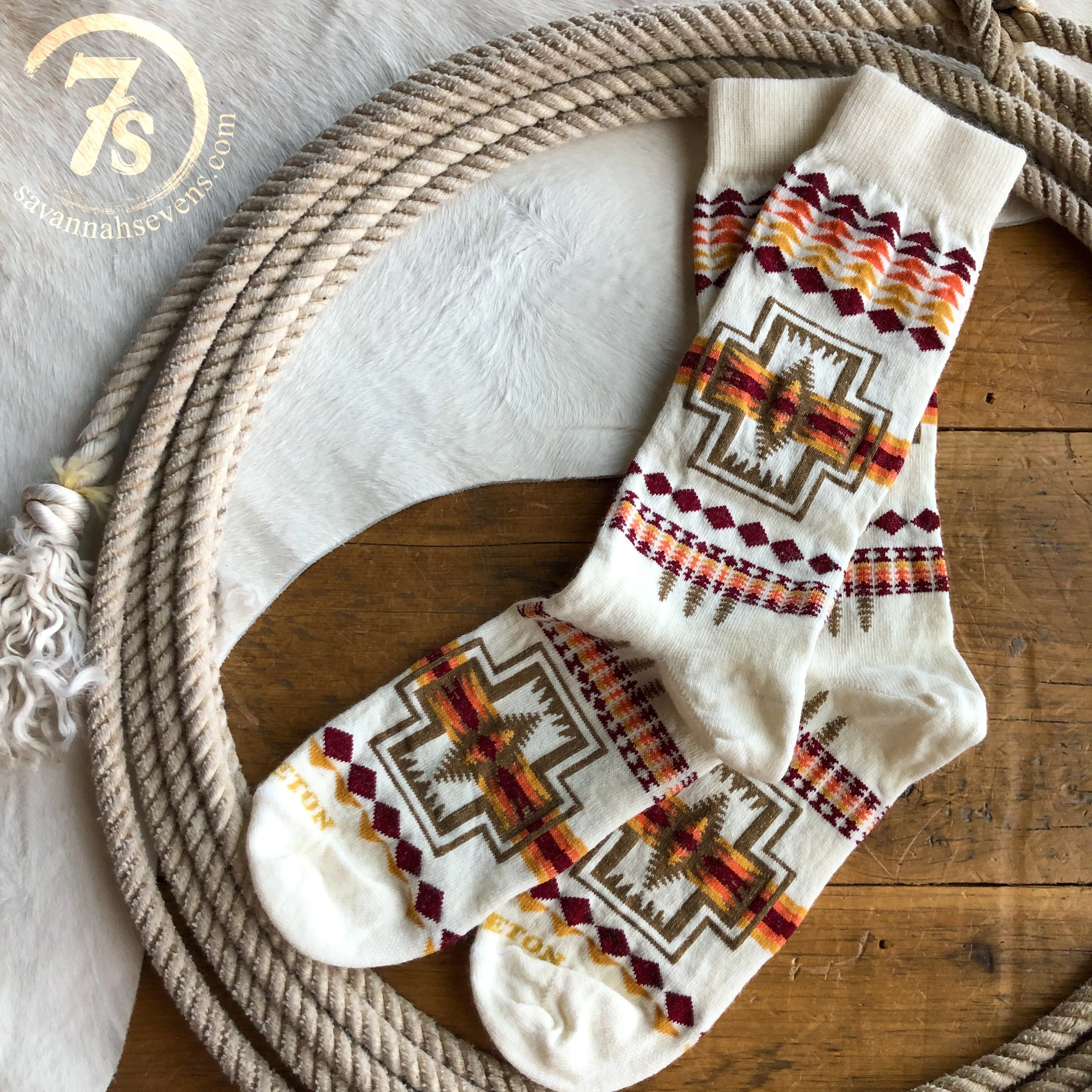 Harding Ivory Pendleton Crew Sock