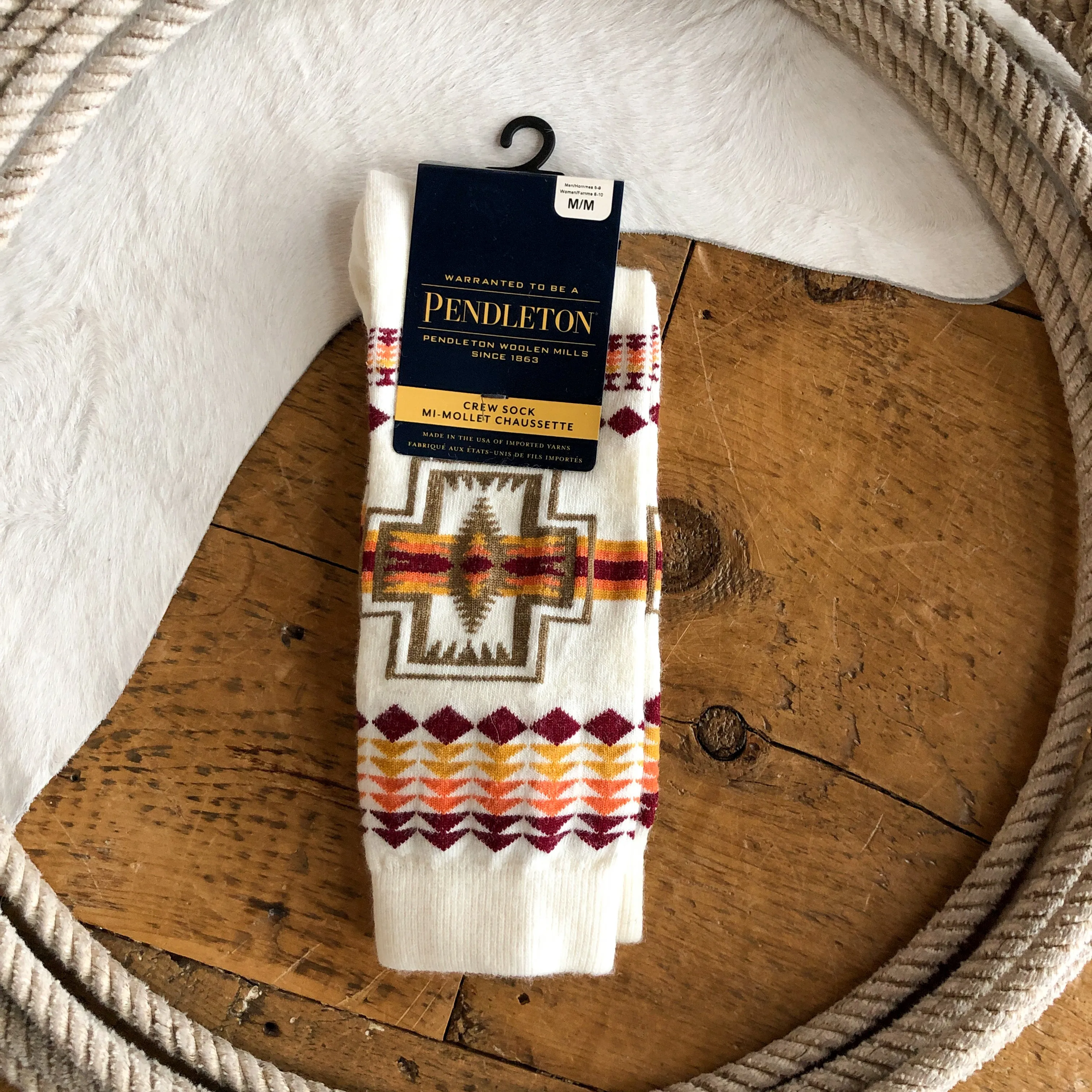 Harding Ivory Pendleton Crew Sock