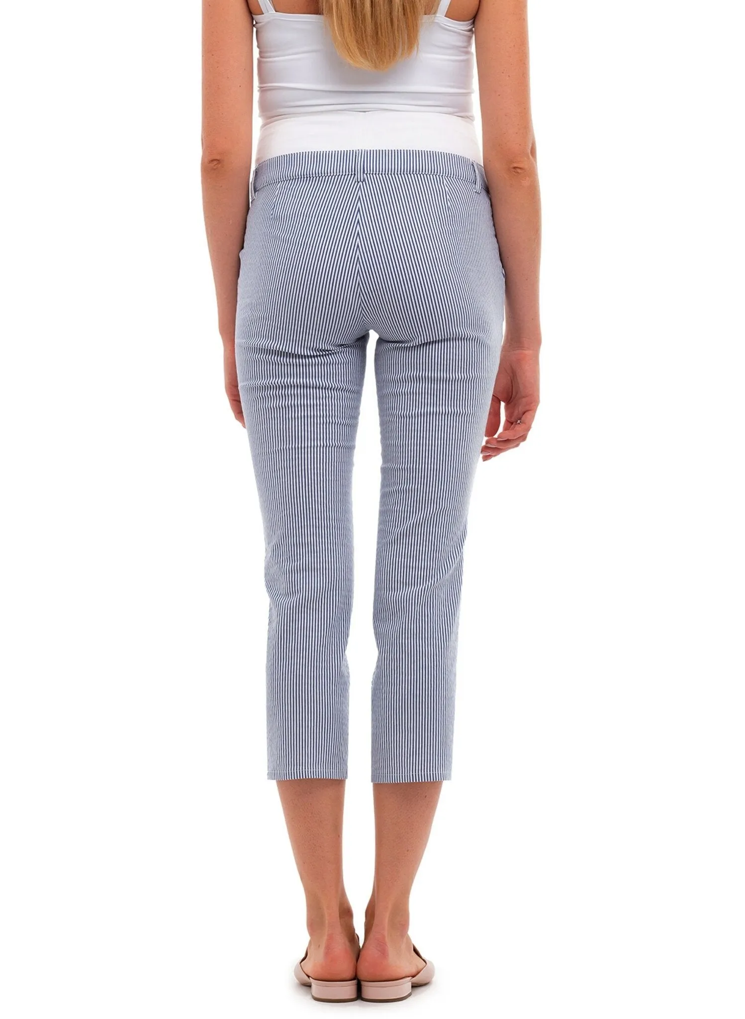 Harvey  Maternity Pants - Blue Stripes