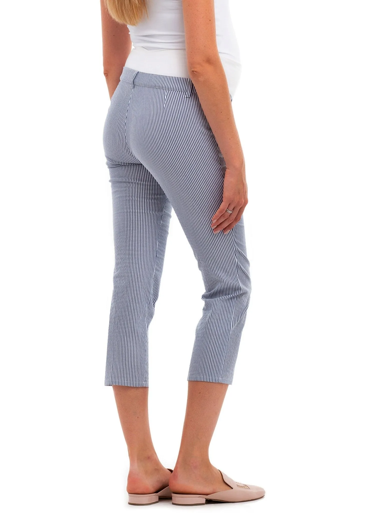 Harvey  Maternity Pants - Blue Stripes
