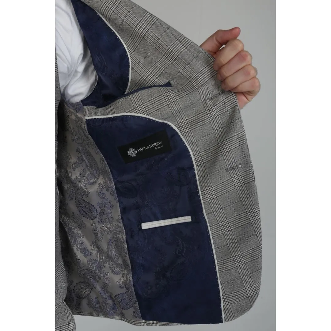 Hugo - Men's Check Grey Blazer Bussiness Office Wear