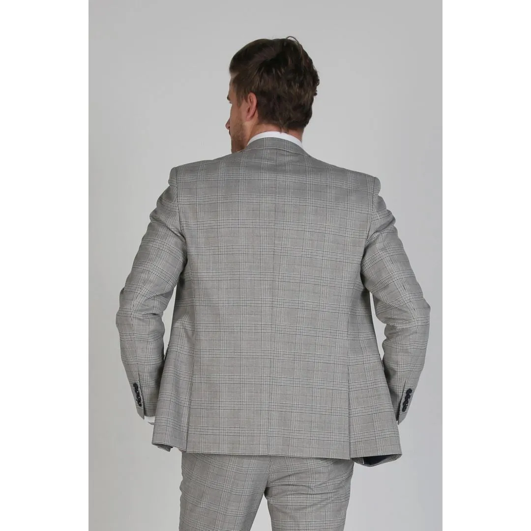 Hugo - Men's Check Grey Blazer Bussiness Office Wear