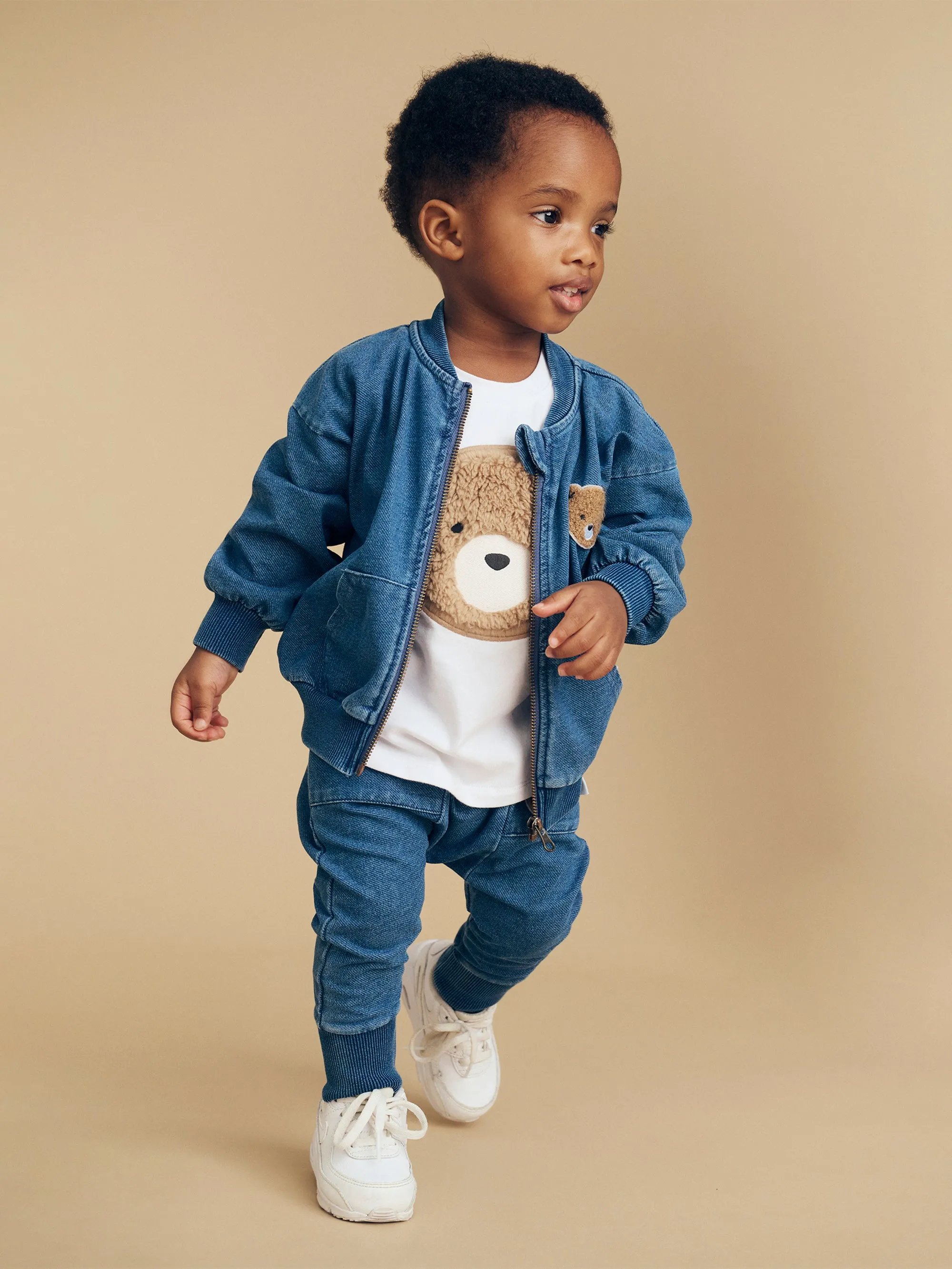 HUXBEAR KNIT DENIM DROP CROTCH PANT
