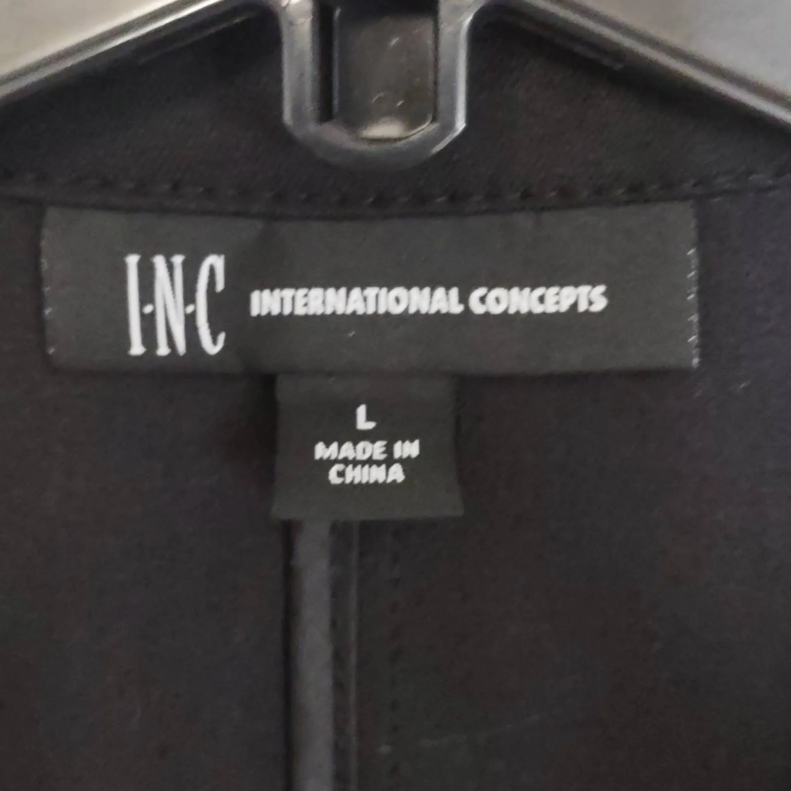 INC One Button Blazer Jacket Black Large