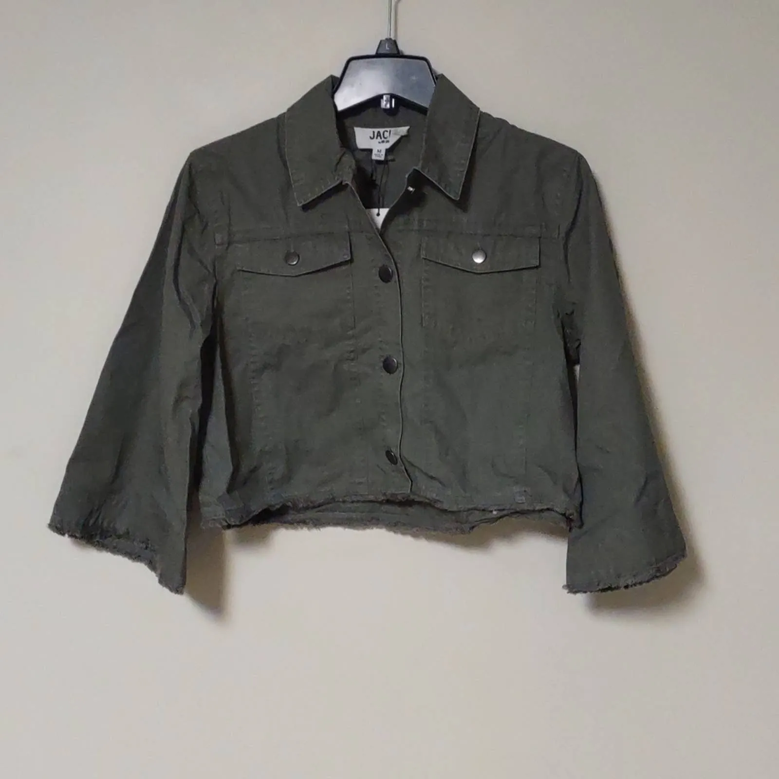 Jack by BB Dakota Ready For It Cotton Canvas Jacket Green Medium